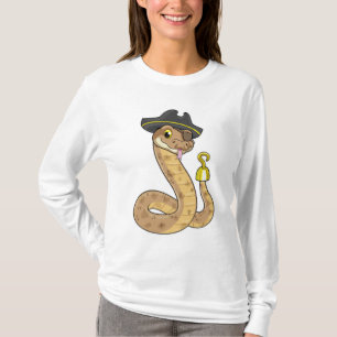 Snake als Piraat met Hookehand- en Oogpleister T-shirt