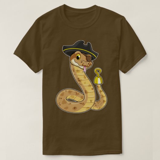 Snake als Pirate Haak Hand Oog patch T-shirt (Design voorkant)