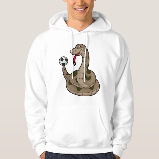 Snake als voetbalspeler met Voetbal Hoodie (Voorkant)