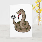 Snake als voetbalspeler met Voetbal Kaart (Gele Bloem)