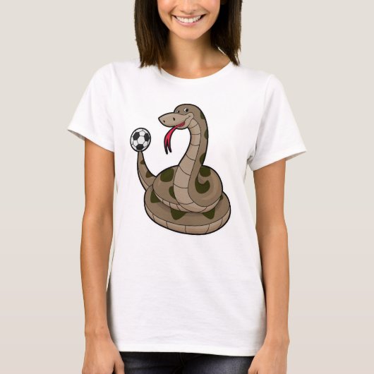 Snake als voetbalspeler met Voetbal T-shirt (Voorkant)
