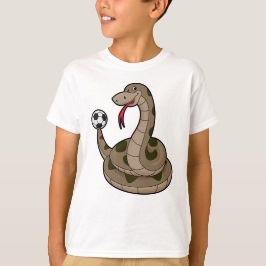 Snake als voetbalspeler met Voetbal T-shirt (Voorkant)