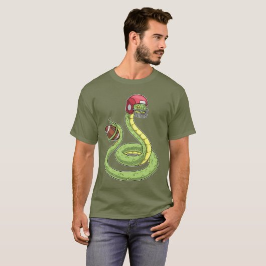 Snake Amerikaans Football Sport T-shirt (Voorkant volledig)
