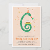 Snake and cake Birthday party nodigpeach Kaart (Voorkant)