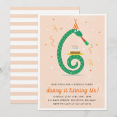 Snake and cake Birthday party nodigpeach Kaart (Voorkant / Achterkant)