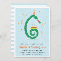 Snake and cake Birthday party-uitnodiging