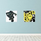 snake and emojis muurkunst sets (Houten vloer)
