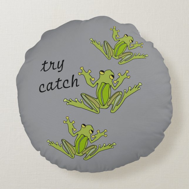 Snake and Frog Sierkussen Rond Kussen (Achterkant)