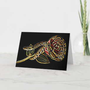 Snake and Rose Greeting Card Kaart
