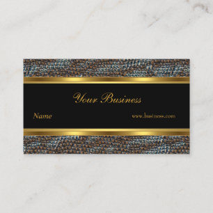 Snake Animal Gold Black Stripe Elegant Classy 2 Visitekaartje