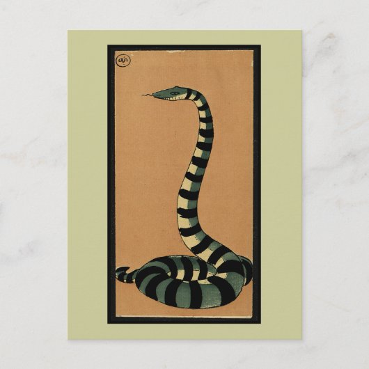 Snake - Antiquarian, Colorful Book Illustration Briefkaart (Voorkant)
