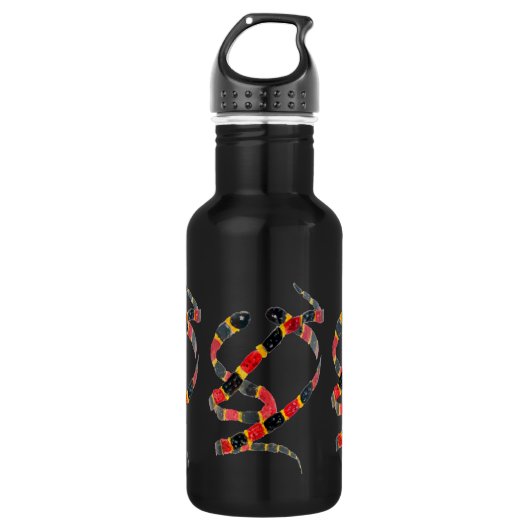 Snake Art Black Red Waterfles (Voorkant)