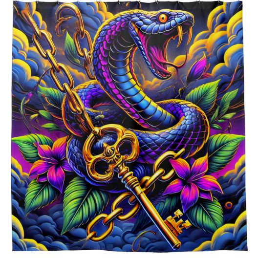 Snake Art Douchegordijn (Voorkant)