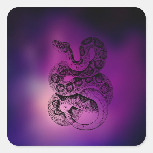 Snake Art Vierkante Sticker (Voorkant)