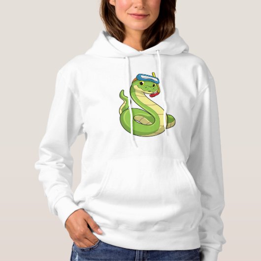 Snake as Diver wirth Snorkel Hoodie (Voorkant)