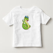 Snake as Diver wirth Snorkel Kinder Shirts (Voorkant)