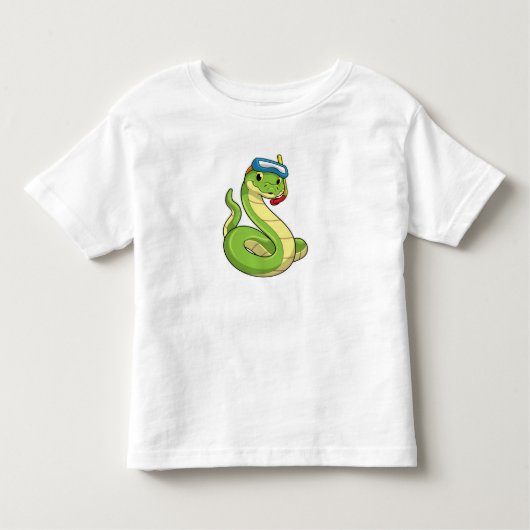 Snake as Diver wirth Snorkel Kinder Shirts (Voorkant)
