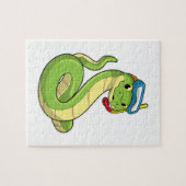 Snake as Diver wirth Snorkel Legpuzzel (Horizontaal)