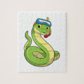 Snake as Diver wirth Snorkel Legpuzzel (Verticaal)