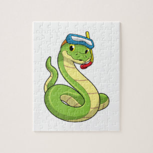Snake as Diver wirth Snorkel Legpuzzel