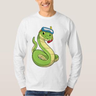 Snake as Diver wirth Snorkel T-shirt