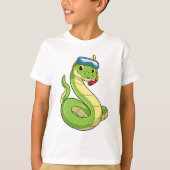 Snake as Diver wirth Snorkel T-shirt (Voorkant)