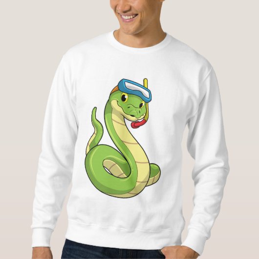 Snake as Diver wirth Snorkel Trui (Voorkant)