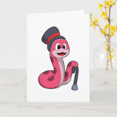 Snake as Gentleman met Pet & wandelstok Kaart (Gele Bloem)