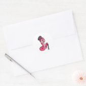 Snake as Gentleman met Pet & wandelstok Ronde Sticker (Envelop)