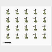 Snake as Gentleman & Pet Ronde Sticker (Vel)