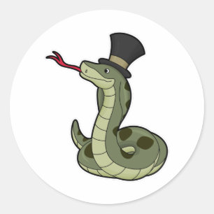 Snake as Gentleman & Pet Ronde Sticker
