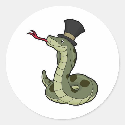 Snake as Gentleman & Pet Ronde Sticker (Voorkant)