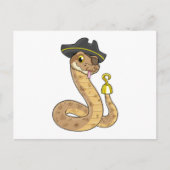 Snake as Pirate with Hook hand & Eye patch Briefkaart (Voorkant)