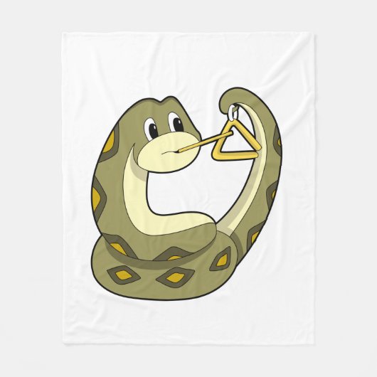 Snake at Music with Triangle.PNG Fleece Deken (Voorkant)