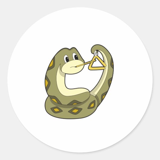 Snake at Music with Triangle.PNG Ronde Sticker (Voorkant)