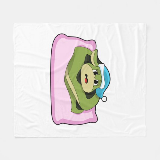 Snake at Sleeping with Nightcap Fleece Deken (Voorkant (Horizontaal))