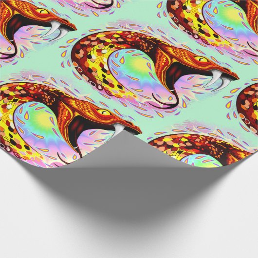 Snake Attack Psychedelic Surreal Art Cadeaupapier (Hoek)