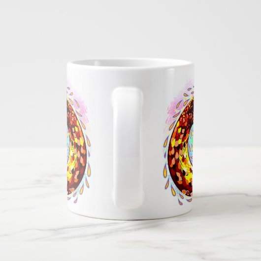 Snake Attack Psychedelic Surreal Art Grote Koffiekop (Achterkant)