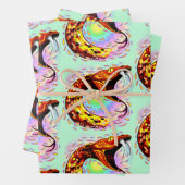 Snake Attack Psychedelic Surreal Art Inpakpapier Vel (In situ)