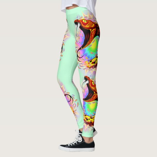 Snake Attack Psychedelic Surreal Art Leggings (Links)
