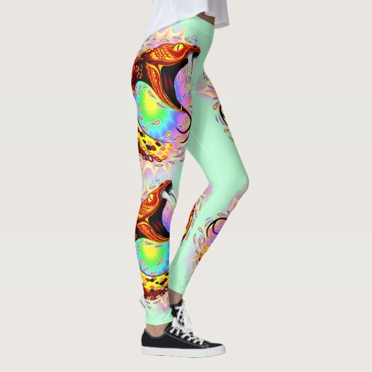 Snake Attack Psychedelic Surreal Art Leggings (Rechts)