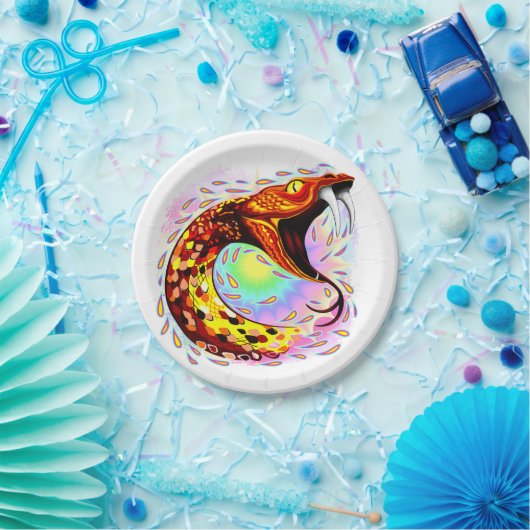 Snake Attack Psychedelic Surreal Art Papieren Bordje (Feest)