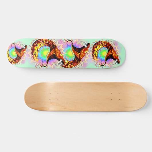 Snake Attack Psychedelic Surreal Art Persoonlijk Skateboard (Horizontaal)