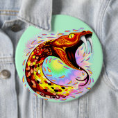 Snake Attack Psychedelic Surreal Art Ronde Button 6,0 Cm (In situ)