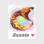 Snake Attack Psychedelic Surreal Art Sticker (Vel)