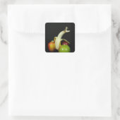 Snake Banana met appels Vierkante Sticker (Tas)