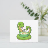Snake bij Eating met Muesli Briefkaart (Staand voorkant)