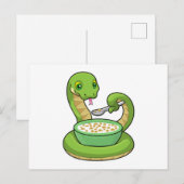 Snake bij Eating met Muesli Briefkaart (Voorkant / Achterkant)