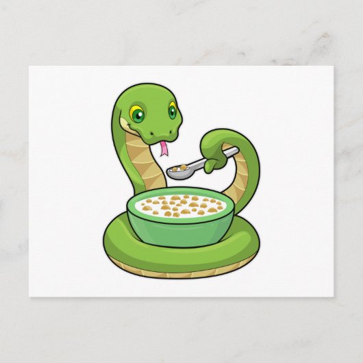 Snake bij Eating met Muesli Briefkaart (Voorkant)