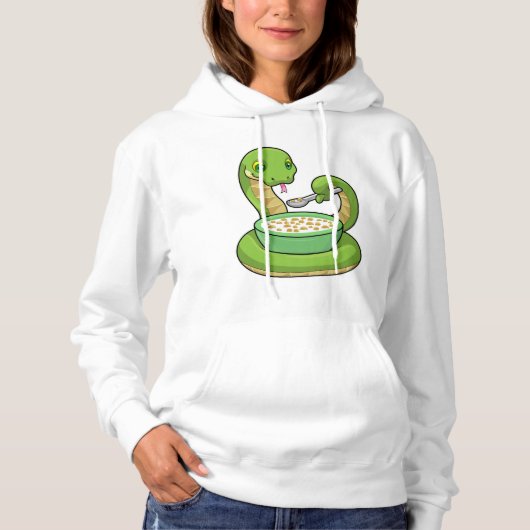 Snake bij Eating met Muesli Hoodie (Voorkant)